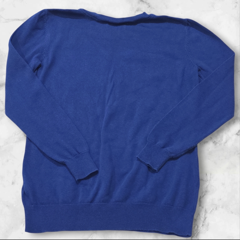 Caribbean Joe Royal Blue Sweater with Dog Design Size Small (S) B47 - Picture 4 of 8